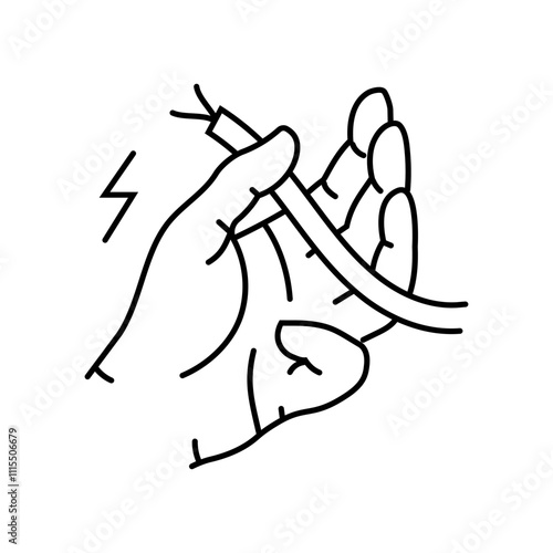 electric shocks household injury accident line icon vector. electric shocks household injury accident sign. isolated contour symbol black illustration
