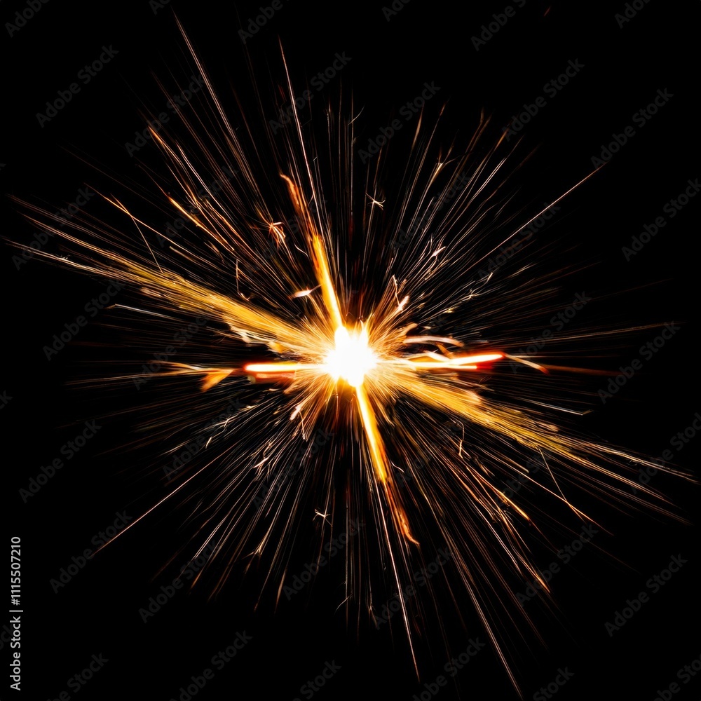 Obraz premium sparks with solid black background and also fire particles