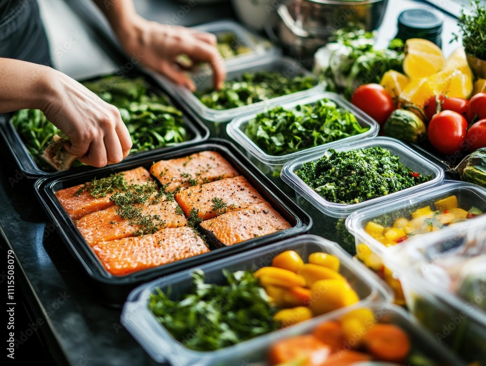 Meal Prep for Healthy Living, Organized Containers of Nutritious Food for Balanced Diet and Weight Loss Meal Prep for Healthy Living, Organized Containers of Nutritious Food for Balanced Diet and Weight Loss