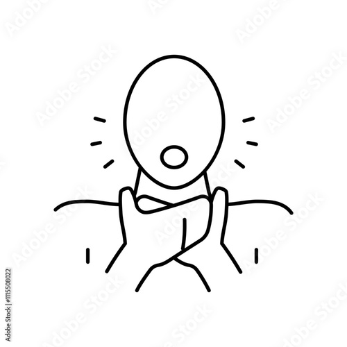 choking household injury accident line icon vector. choking household injury accident sign. isolated contour symbol black illustration