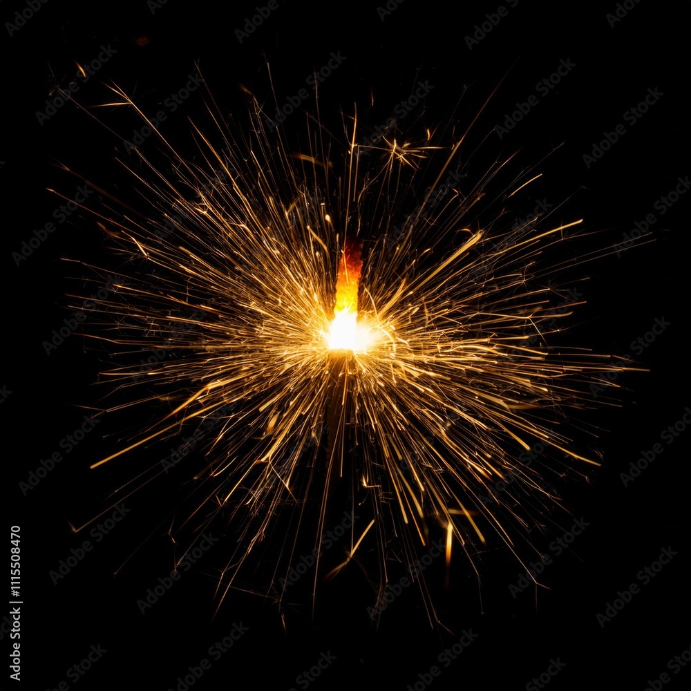 Fototapeta premium sparks with solid black background and also fire particles