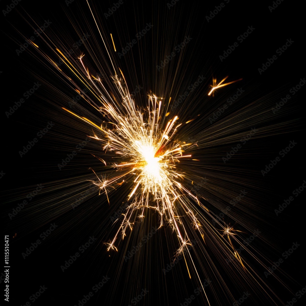 Obraz premium sparks with solid black background and also fire particles