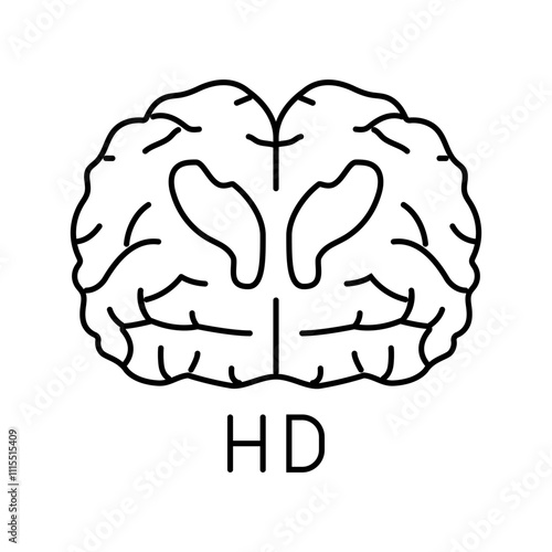 huntingtons disease line icon vector. huntingtons disease sign. isolated contour symbol black illustration photo