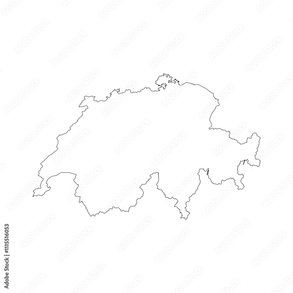 Fototapeta premium Switzerland blank outline map