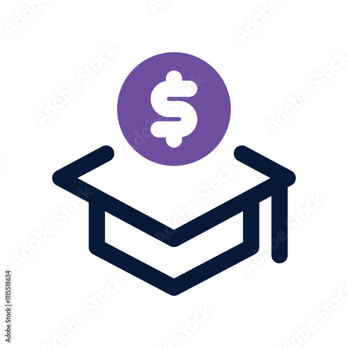 education fee icon. vector dual tone icon for your website, mobile, presentation, and logo design.