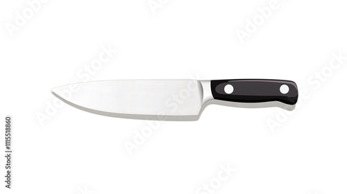 High-Quality Kitchen Knife with Black Handle and Sharp Blade