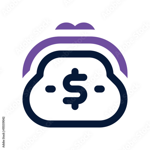 purse icon. vector dual tone icon for your website, mobile, presentation, and logo design.