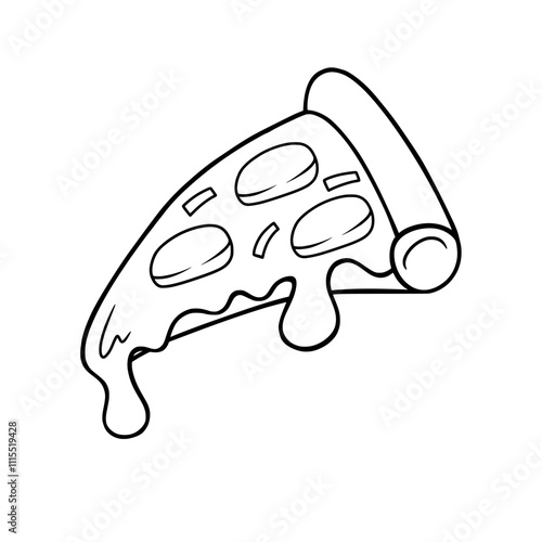 line art illustration pizza italian 