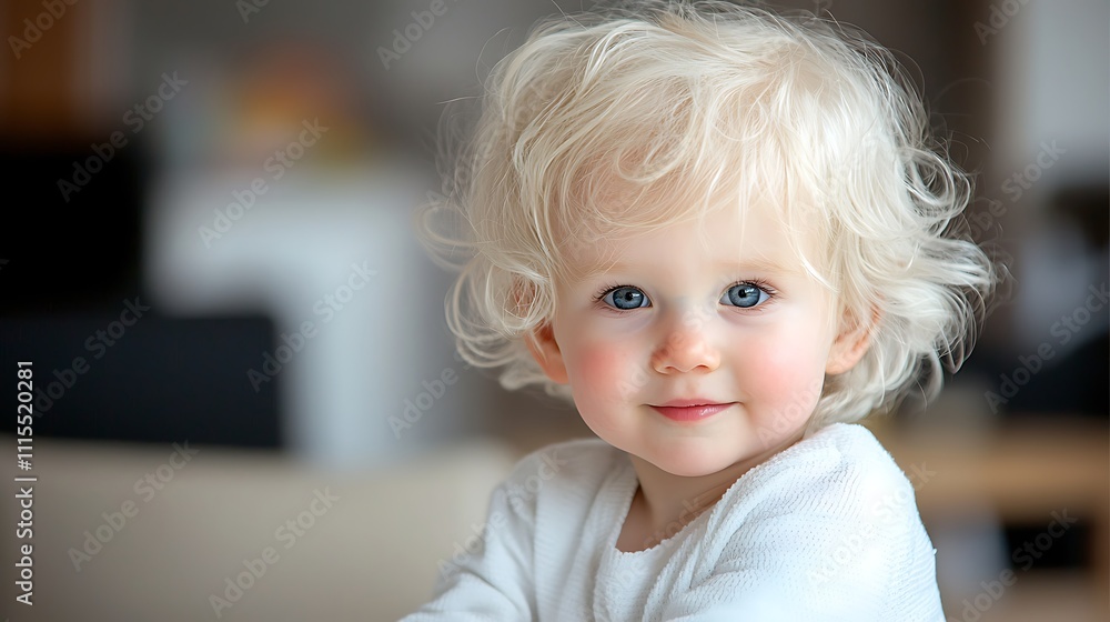 Charming toddler portrait joyful expression in soft lighting home interior photography Charming toddler portrait joyful expression in soft lighting home interior photography