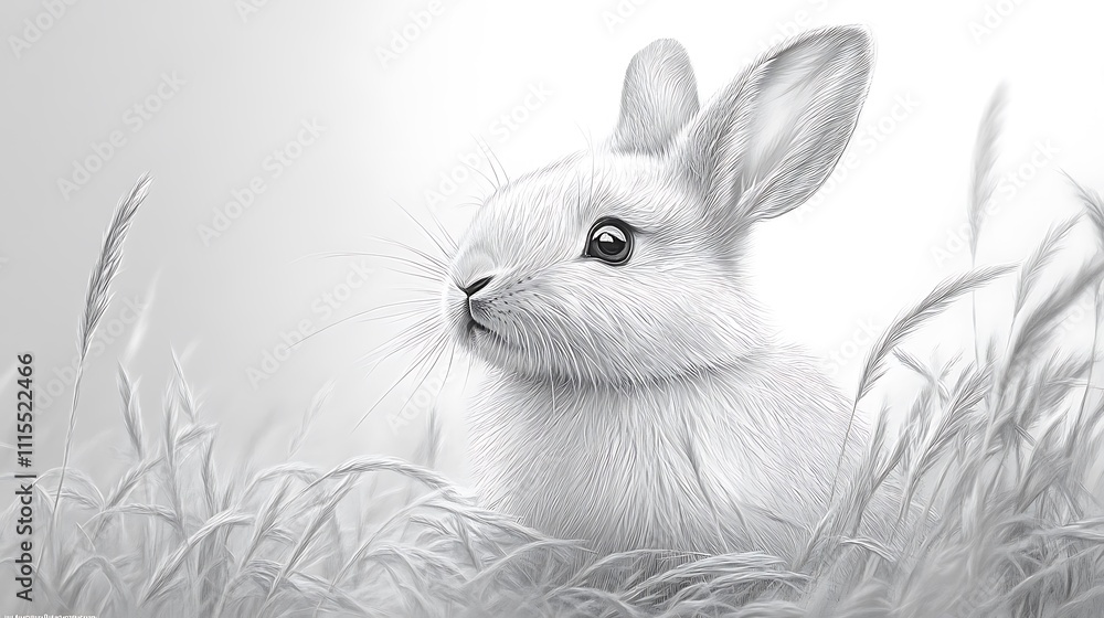 Obraz premium Artistic rabbit pencil sketch images showcasing intricate designs and creative patterns