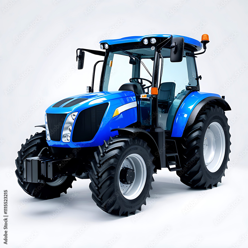 Obraz premium Modern tractor in the field close-up.