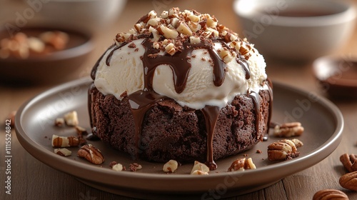 Decadent Brownie Sundae with Vanilla Ice Cream