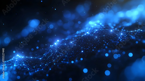 Abstract Blue 3D Background: Network Mesh