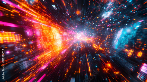 Abstract 3D Background: Dynamic Light Streaks