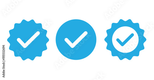 Verified social network account icon with a blue checkmark