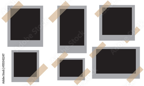 Polaroid photo frame collection. empty blank photo border mockup. isolated on the white background. vector illustration. EPS 10