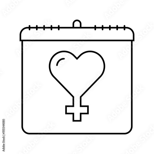 mens international day line icon vector. mens international day sign. isolated contour symbol black illustration