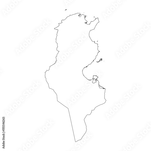 Tunisia blank outline map