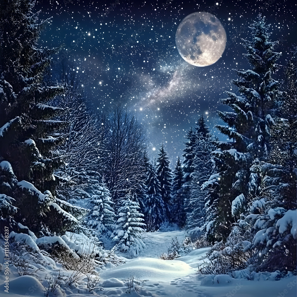 Fototapeta premium Magical Christmas forest