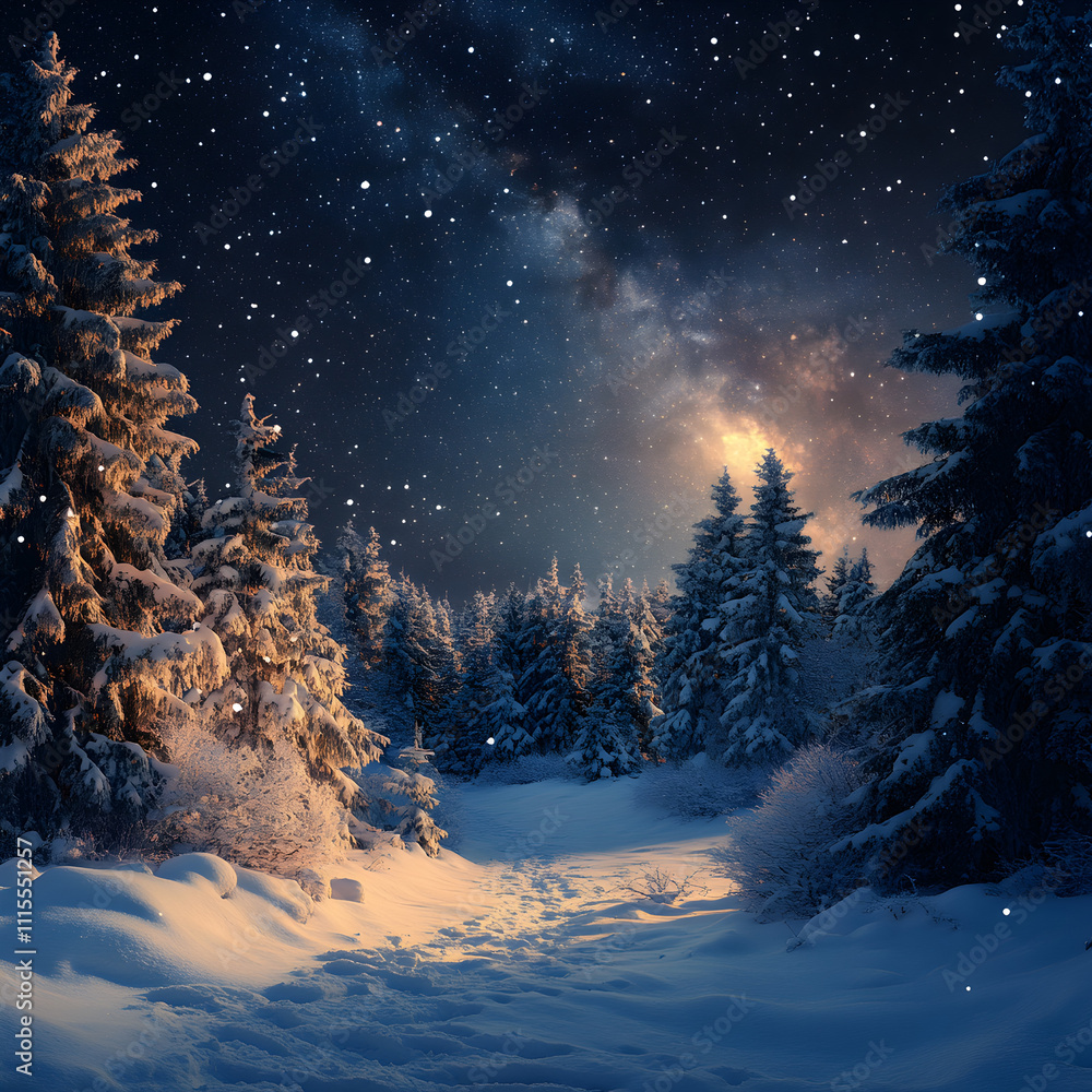 Fototapeta premium Magical Christmas forest