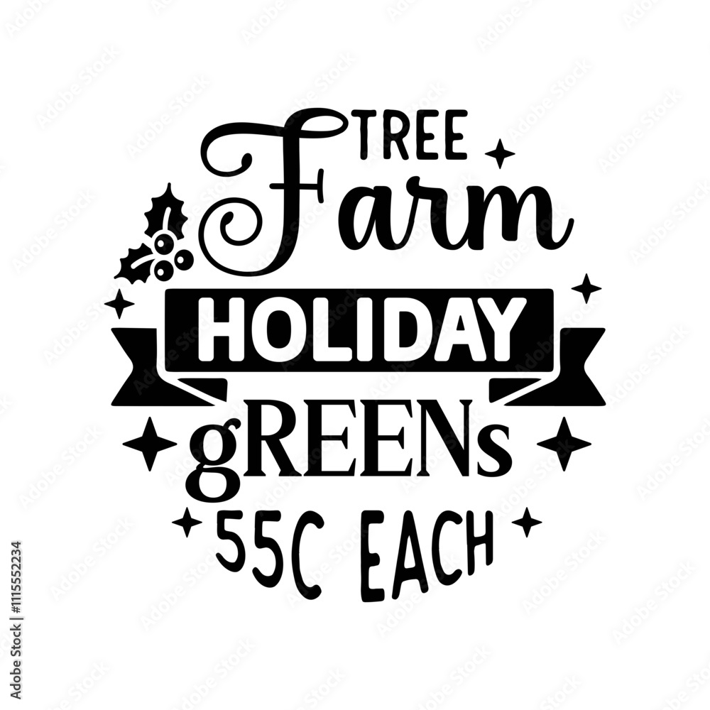 Fototapeta premium Farmhouse Christmas Ornament SVG Design