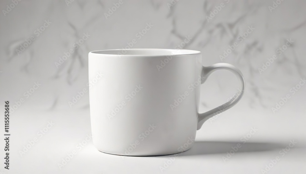 Fototapeta premium Single white coffee mug isolated on white background, white background, object, design, single