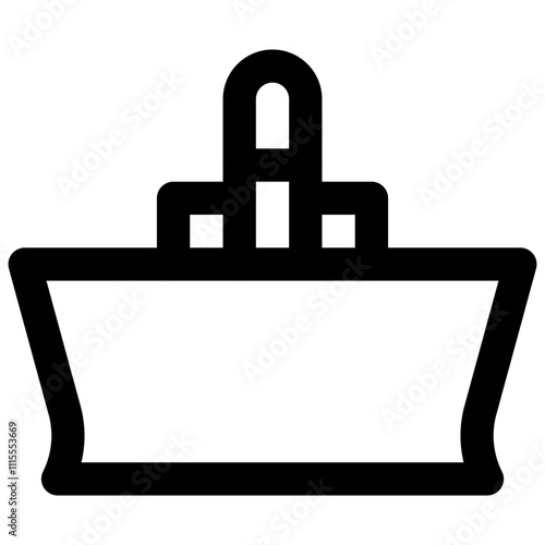 Bathtub. Editable stroke vector icon.