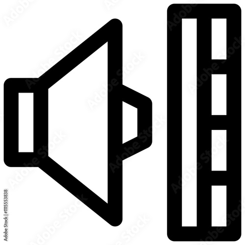 Soundproof walls. Editable stroke vector icon.