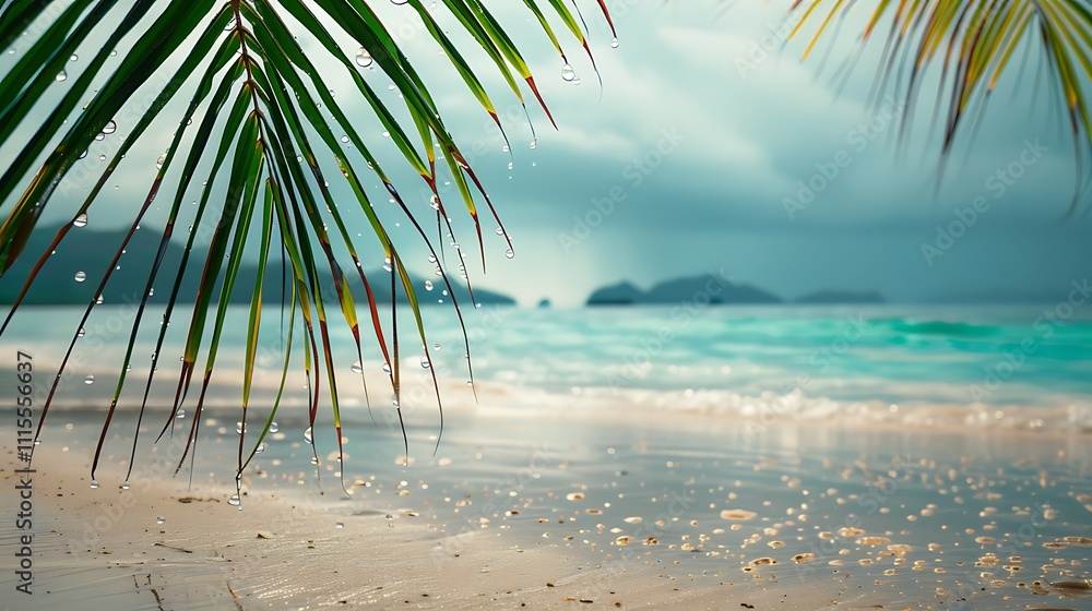 Fototapeta premium Serene Coastal Views: Day, Night, and Sunset Reflections with Ocean Waves and Seashells