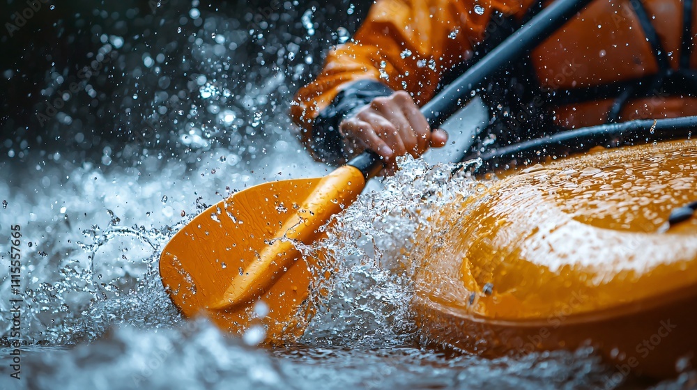 © PixPro Studios - Paddles disturb water surface during kayaking on a calm river at dawn © PixPro Studios - Paddles disturb water surface during kayaking on a calm river at dawn