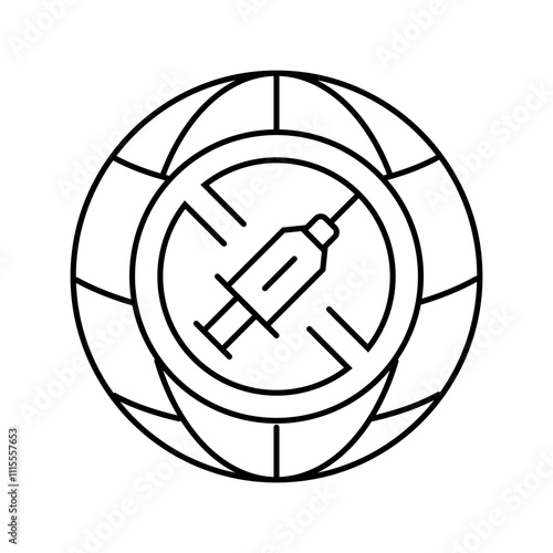 against drug abuse international day line icon vector. against drug abuse international day sign. isolated contour symbol black illustration