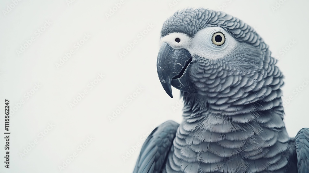Obraz premium Close-Up Portrait of an African Grey Parrot