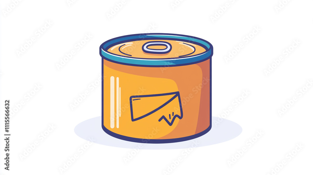 Container with yellow design placed on a white background highlighting its features Container with yellow design placed on a white background highlighting its features