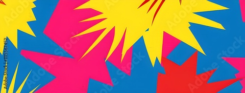 pop art wallpaper background in blue, yellow, pink and red hues