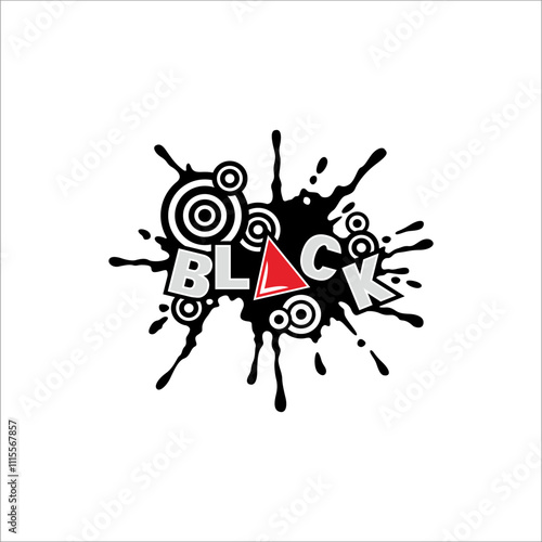Black writing decorated with black brush