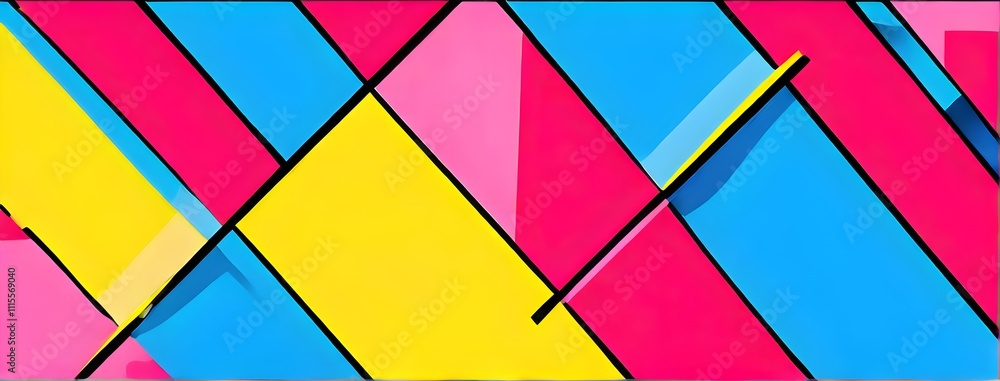 Fototapeta premium pop art wallpaper background in blue, yellow, pink and red hues