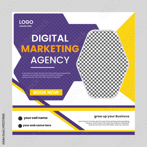 Digital marketing agency social media web banner design template

