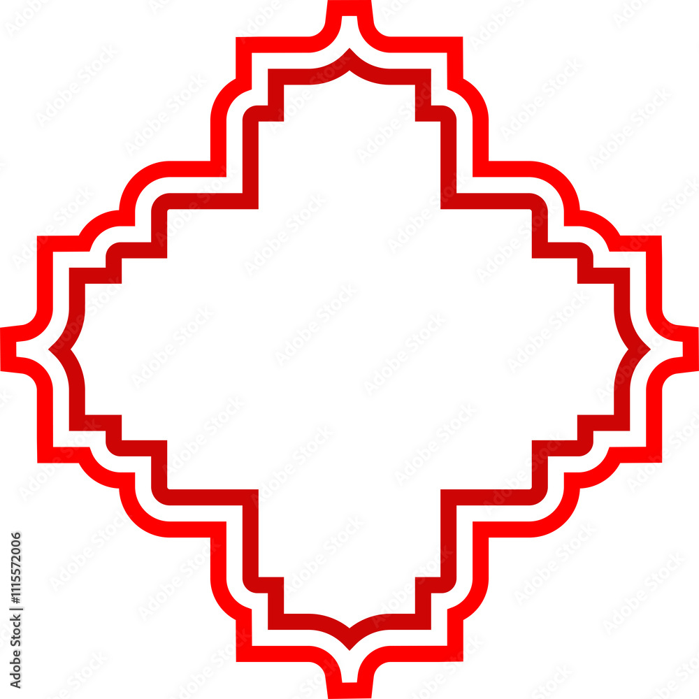 Fototapeta premium Blank Decorative Label Frame and Banner Line Illustration 