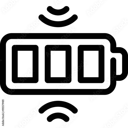 Fully Charged Battery Receiving Wireless Energy