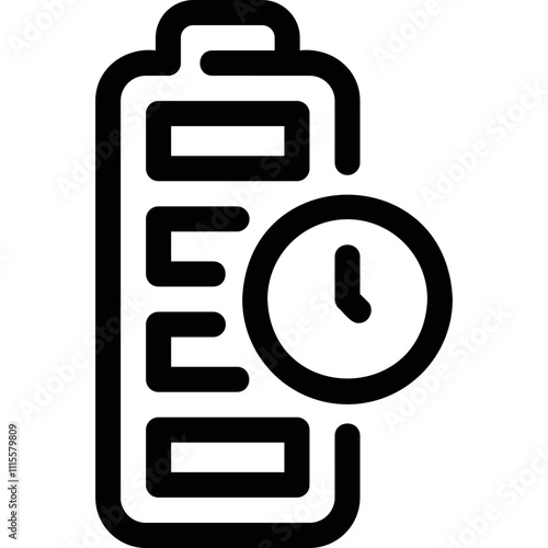 Battery Icon with Clock Indicating Full Charge