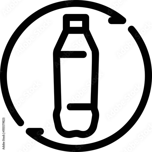 Plastic Bottle Inside Recycle Arrow Symbol