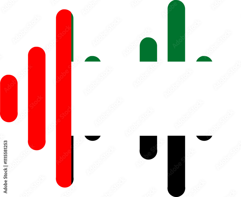 United Arab Emirates flag on Audio Wave icon United Arab Emirates flag on Audio Wave icon