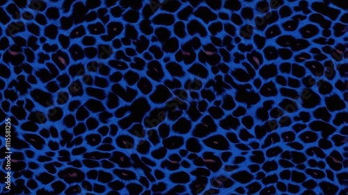 Blue and black leopard print fabric photo