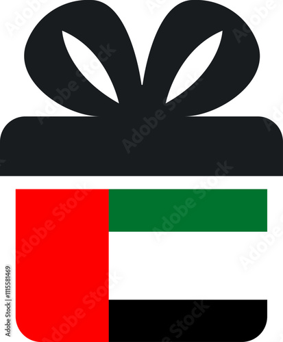 United Arab Emirates Flag on Gift Icon photo