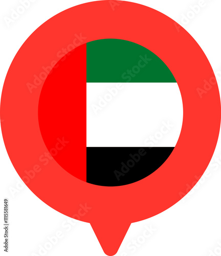 United Arab Emirates Flag On Pin Icon photo