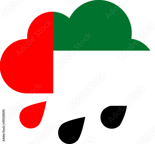 United Arab Emirates flag on Rain Drops Icon