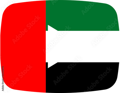 United Arab Emirates Flag on video player icon photo