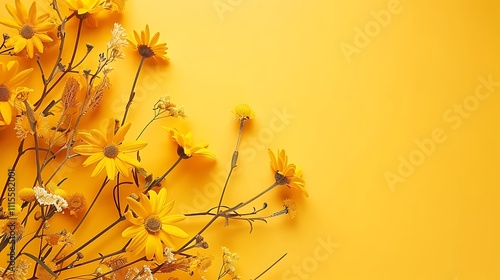 Yellow background that is isolated and has copy space for your greetings