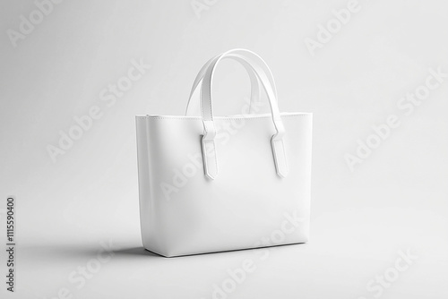 Wallpaper Mural A white tote bag with handles sits on a light gray surface Torontodigital.ca