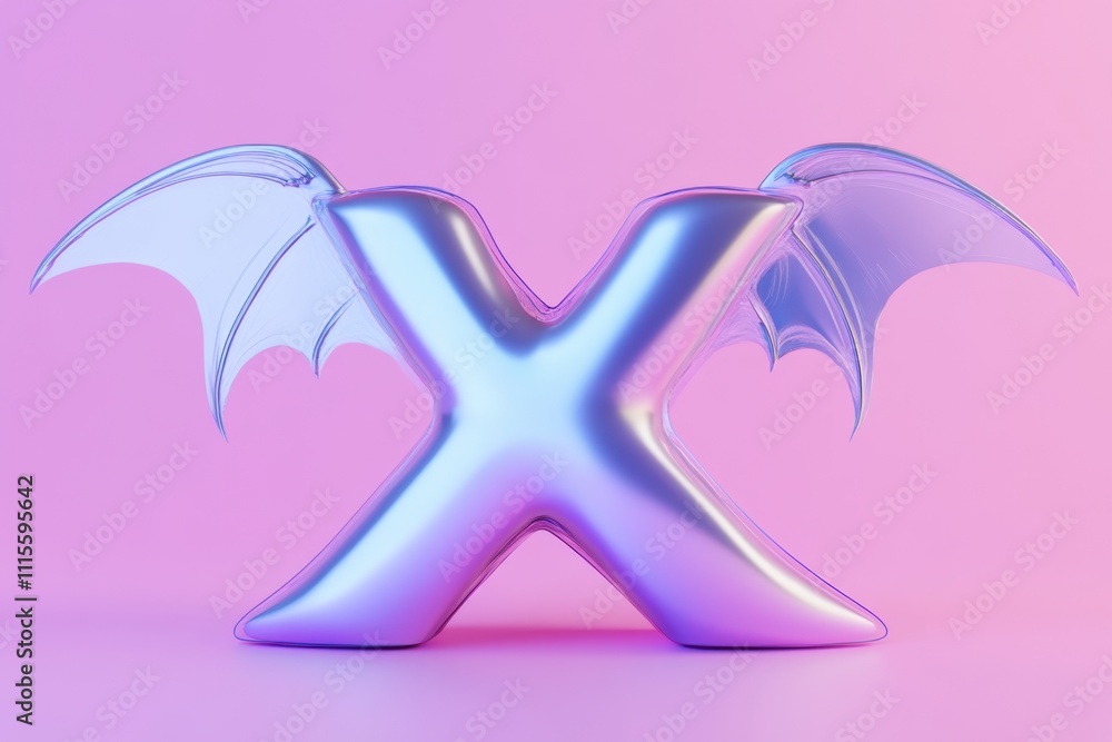 Obraz premium The letter X is made of two wings, one on each side